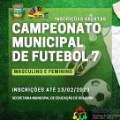 Abertas inscrições para campeonato municipal de futebol 7 em Rolador