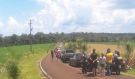 Turistas formam fila para visitar o Salto do Yucumã, em Derrubadas