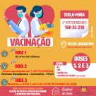 VACINAÇÃO CONTRA A COVID-19 NA TERÇA-FEIRA (1 FEVEREIRO)