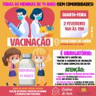 VACINAÇÃO CONTRA A COVID-19 EM MENINAS DE 11 ANOS (SEM COMORBIDADES)