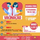 Saúde oferece vacinação de todas as doses nesta segunda-feira