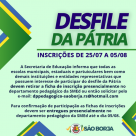 São Borja abre inscrições para participação no Desfile da Pátria 