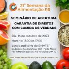 Abertura da Semana da Alimentação RS 2023 será dia 16
